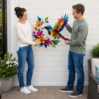 🔥2026 Hot Sale - 🐦Hummingbird Bloom Metal Wall Art
